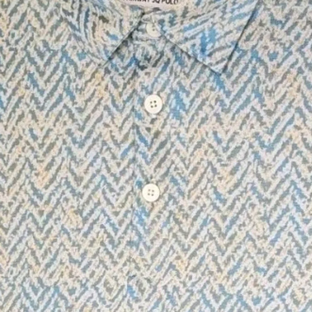 Adidas Fairway Jacquard Golf Polo Shirt Men 2X Blue Burst Pickleball Tennis Nwt